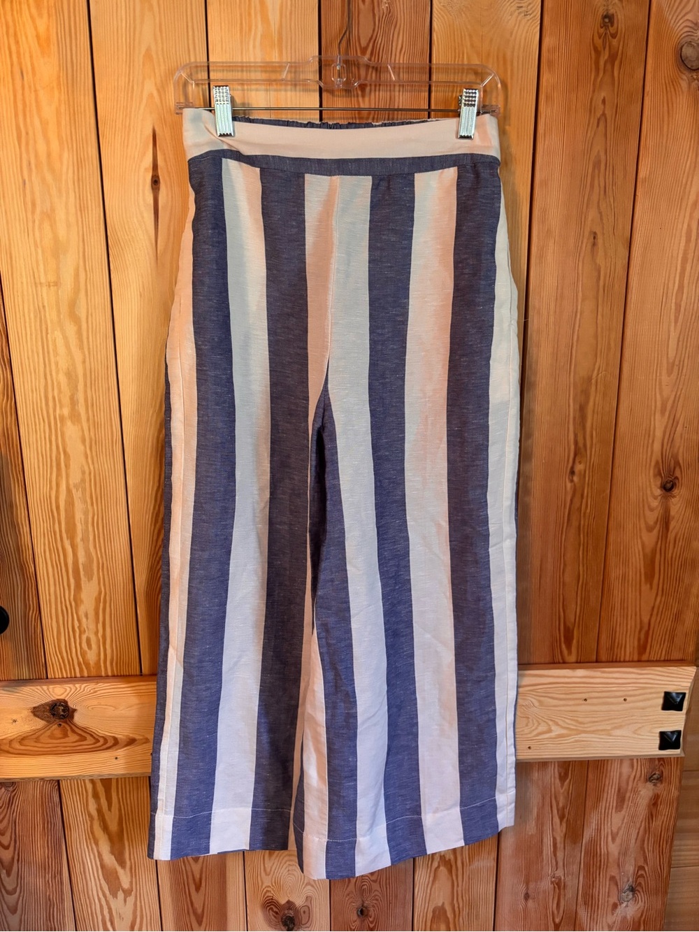 Madewell  Striped Wide-Leg Bottoms in Navy and Cream- NWT